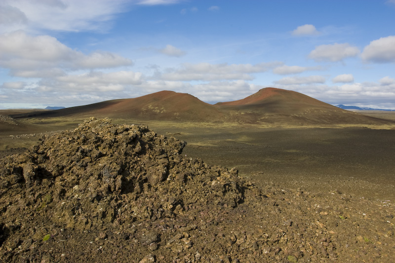 Old Volcanic Cone And Lava Field